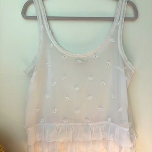 Abercrombie and Fitch white ruffles top